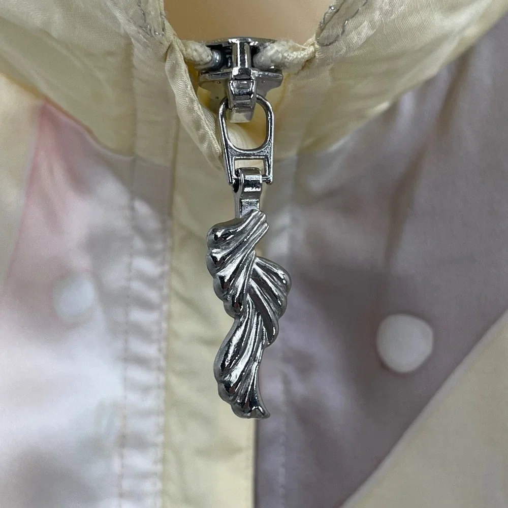 Vintage Mureli Silk‎ Pastel Seashell Print Tracksuit Set Jacket Pants Women's PL